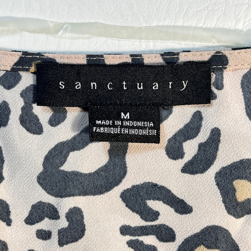 Sanctuary Leopard Print Peplum Button-Down Top Me… - image 8